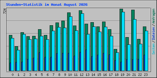 Stunden-Statistik im Monat August 2026