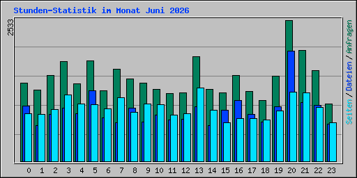 Stunden-Statistik im Monat Juni 2026
